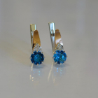 Срібні сережки з золотими вставками