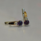 Срібні сережки з золотими вставками