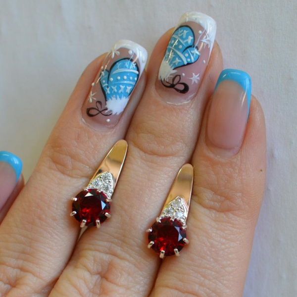 Срібні сережки з золотими вставками