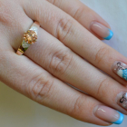 Срібні сережки з золотими вставками