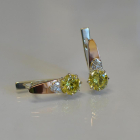 Срібні сережки з золотими вставками