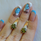 Срібні сережки з золотими вставками