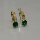 Срібні сережки з золотими вставками