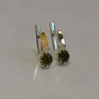 Срібні сережки з золотими вставками