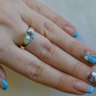 Срібні сережки з золотими вставками