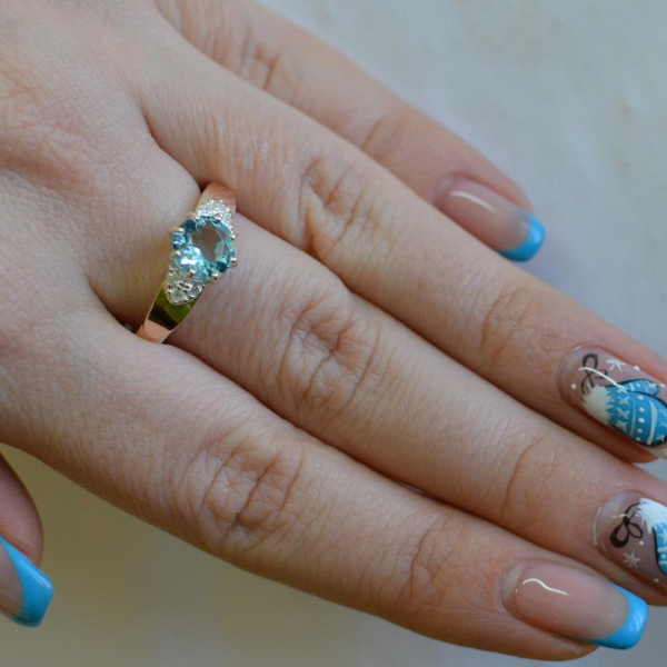 Срібні сережки з золотими вставками