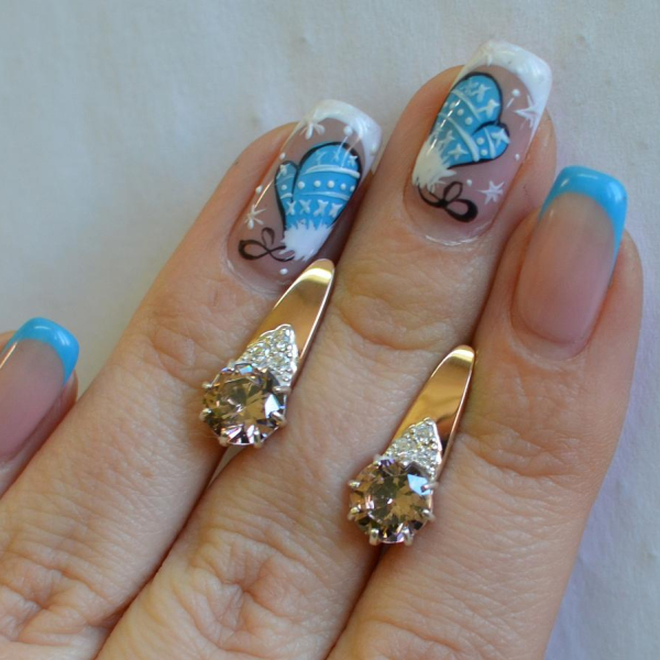 Срібні сережки з золотими вставками