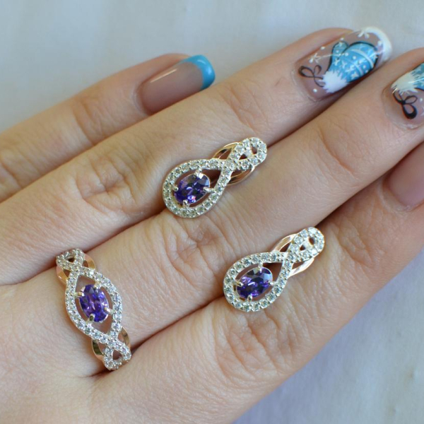 Набір із срібла з золотом