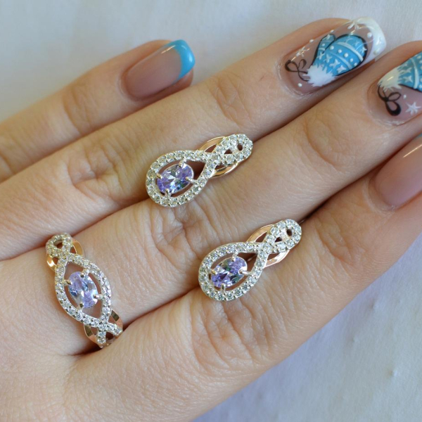 Набір із срібла з золотом