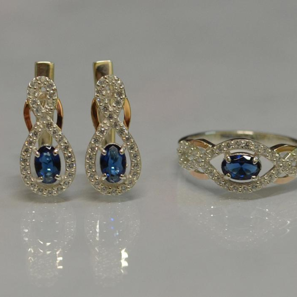 Набір із срібла з золотом