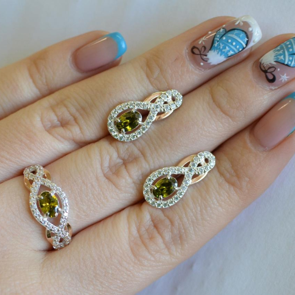 Набір із срібла з золотом