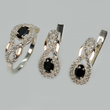 Набір із срібла з золотом