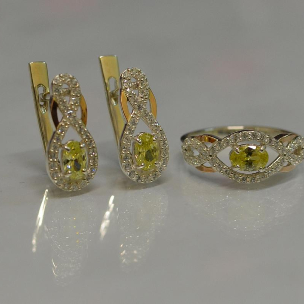 Набір із срібла з золотом