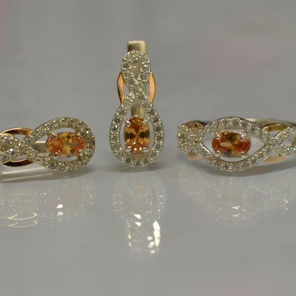 Набір із срібла з золотом