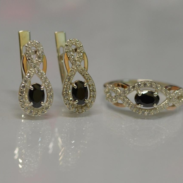 Набір із срібла з золотом