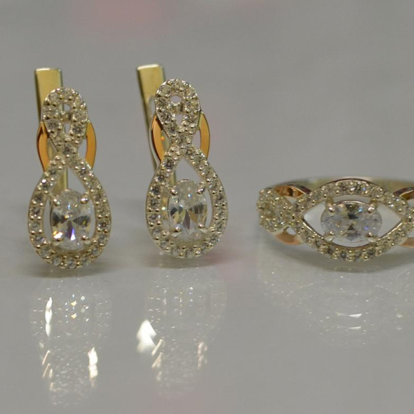 Набір із срібла з золотом