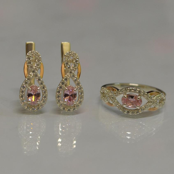 Набір із срібла з золотом