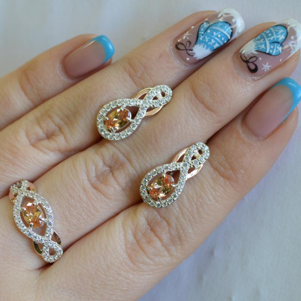 Набір із срібла з золотом