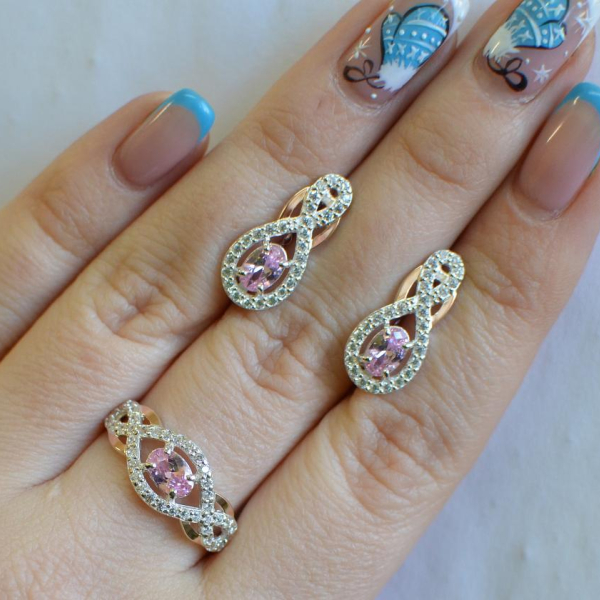 Набір із срібла з золотом