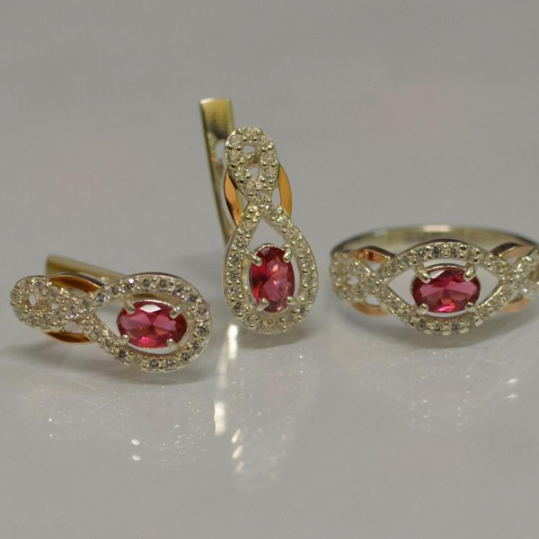 Набір із срібла з золотом