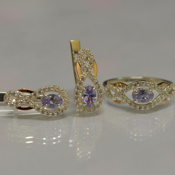 Набір із срібла з золотом