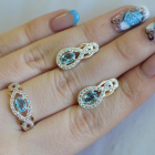 Набір із срібла з золотом