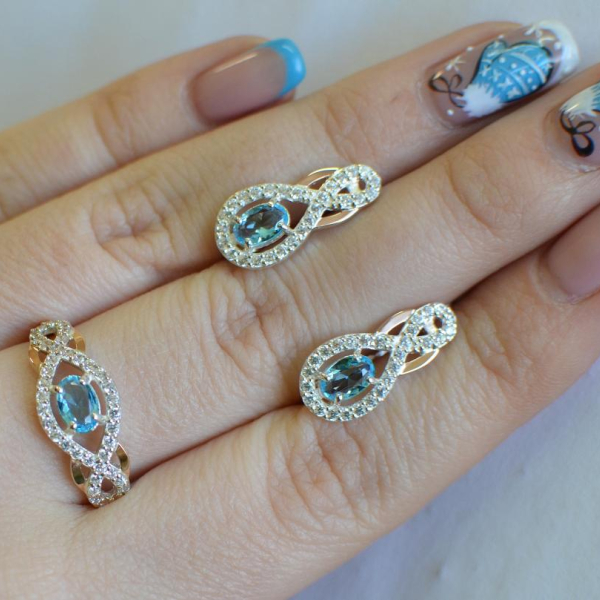 Набір із срібла з золотом