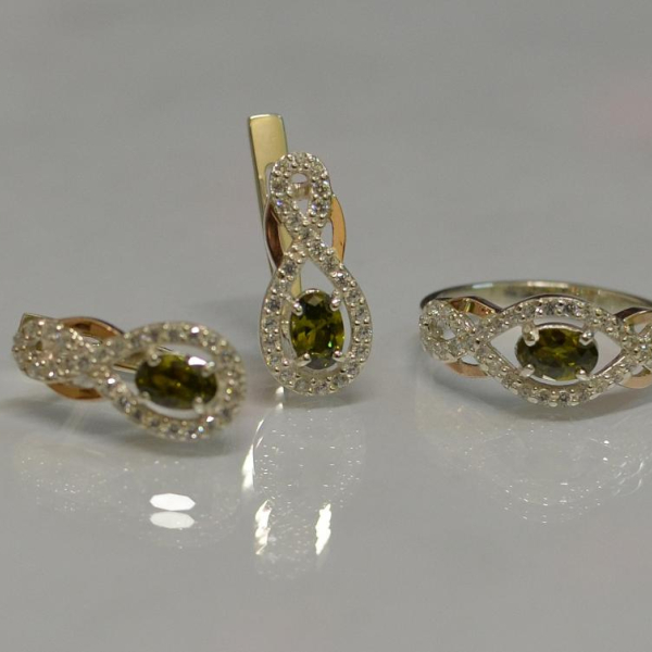 Набір із срібла з золотом