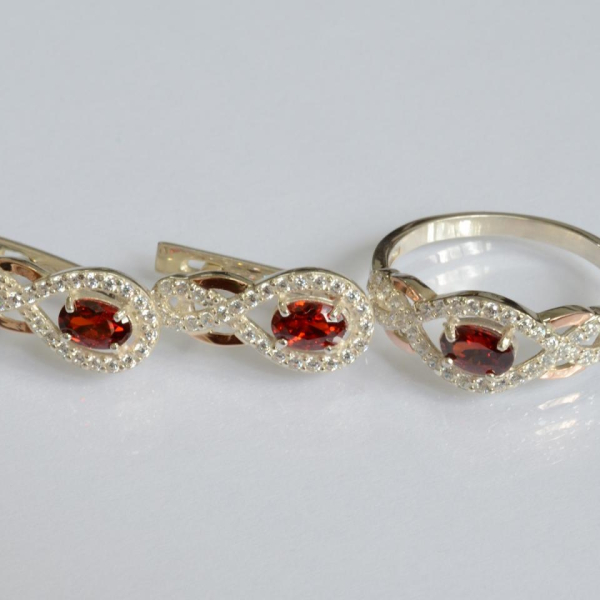 Набір із срібла з золотом