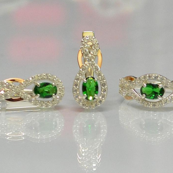 Набір із срібла з золотом