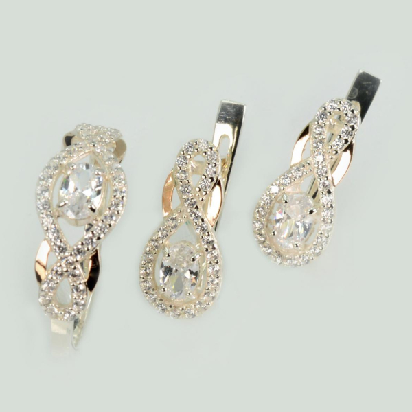 Набір із срібла з золотом