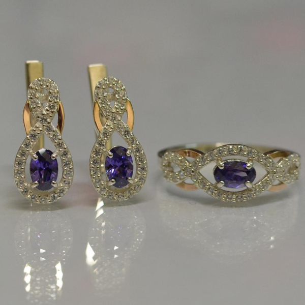 Набір із срібла з золотом