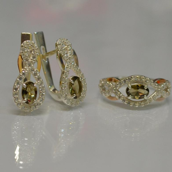 Набір із срібла з золотом