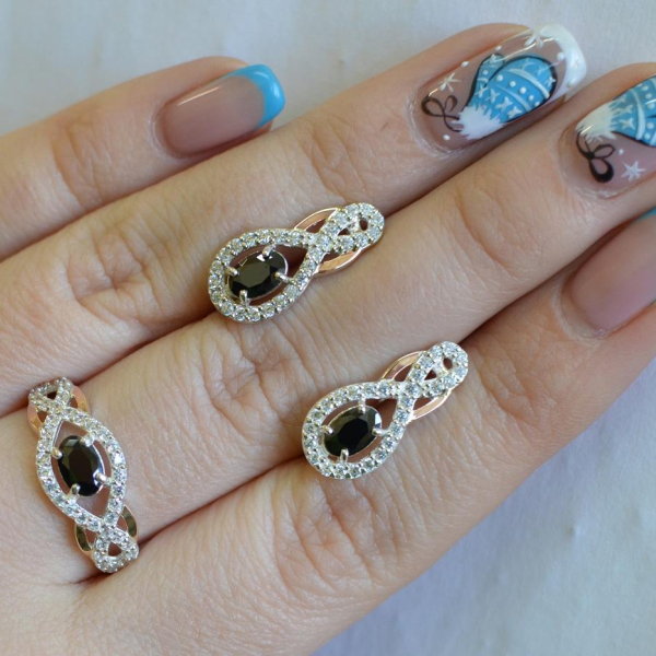 Набір із срібла з золотом