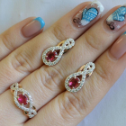 Набір із срібла з золотом