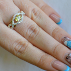 Срібна каблучка з золотими накладками