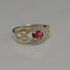 Срібна каблучка з золотими накладками