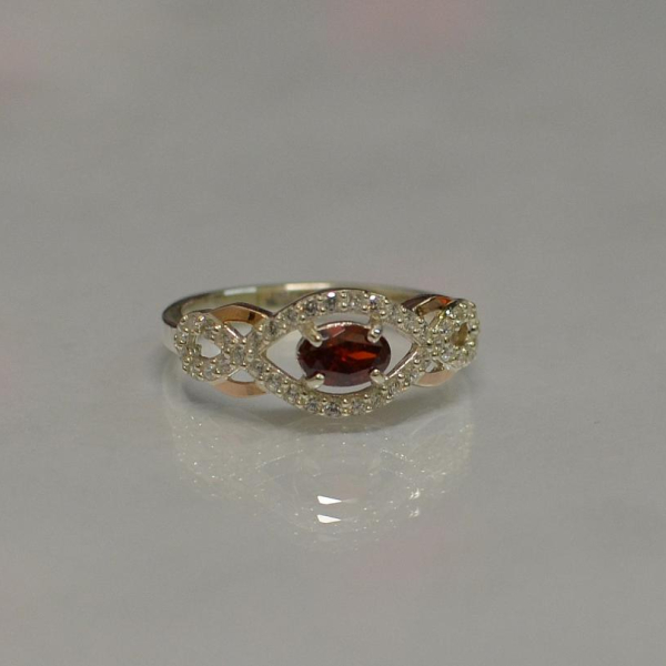 Срібна каблучка з золотими накладками