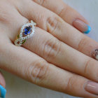 Срібна каблучка з золотими накладками