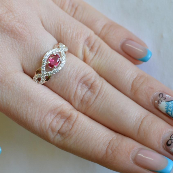 Срібна каблучка з золотими накладками