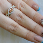 Срібна каблучка з золотими накладками