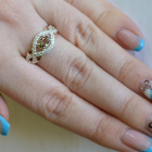 Срібна каблучка з золотими накладками