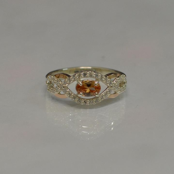 Срібна каблучка з золотими накладками