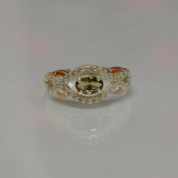 Срібна каблучка з золотими накладками