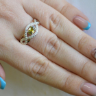 Срібна каблучка з золотими накладками