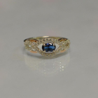 Срібна каблучка з золотими накладками