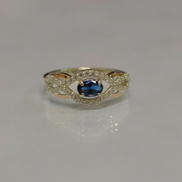 Срібна каблучка з золотими накладками