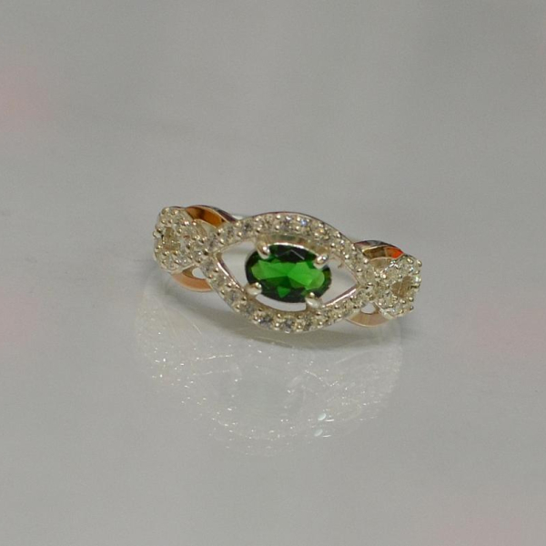 Срібна каблучка з золотими накладками