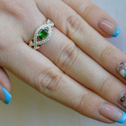 Срібна каблучка з золотими накладками