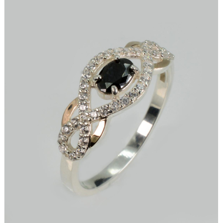 Серебряное кольцо с золотыми накладками